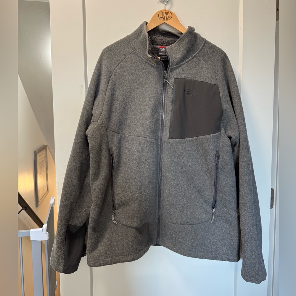 The North Face‎ Men's Chimborazo Grey Full Zip Fleece Jacket Grey XL